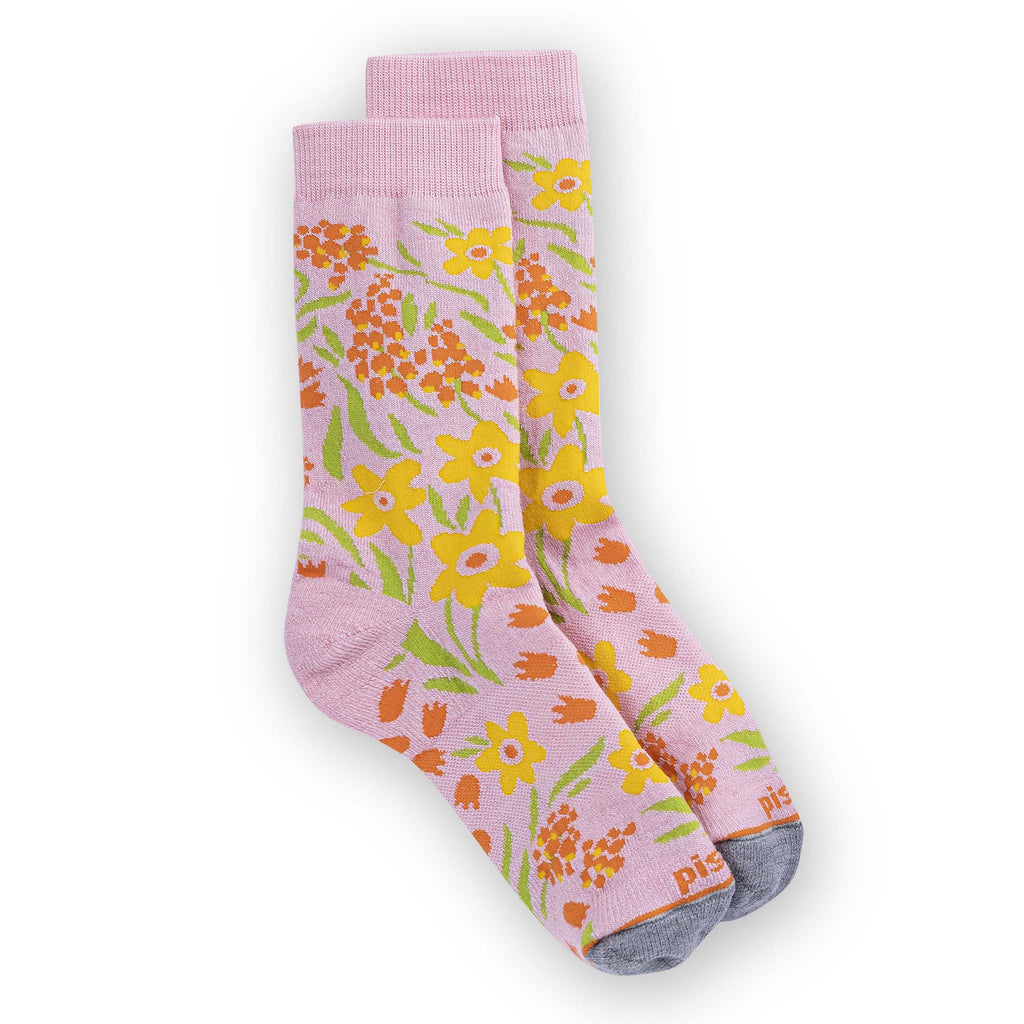 Daisy Crew Sock Socks Pistil Designs Pink Medium 