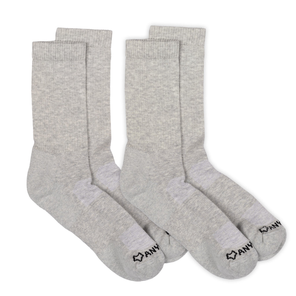 Anywear Essential Lightweight Crew Sock 2 Pack Anywear Pistil Designs Silver/Silver S/M