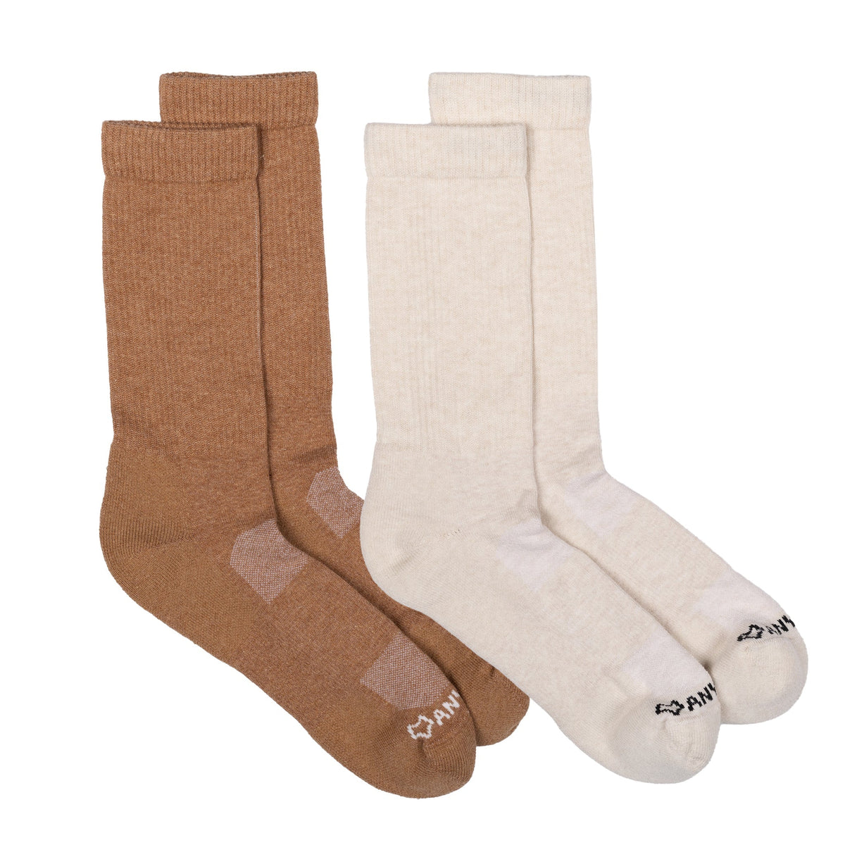 Anywear Essential Lightweight Crew Sock 2 Pack Anywear Pistil Designs Coffee/Linen S/M