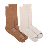 Anywear Essential Lightweight Crew Sock 2 Pack Anywear Pistil Designs Coffee/Linen S/M