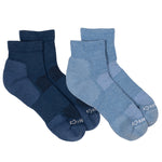 Anywear Essential Lightweight Quarter Crew Sock 2 Pack Anywear Pistil Designs Ink/Ice S/M
