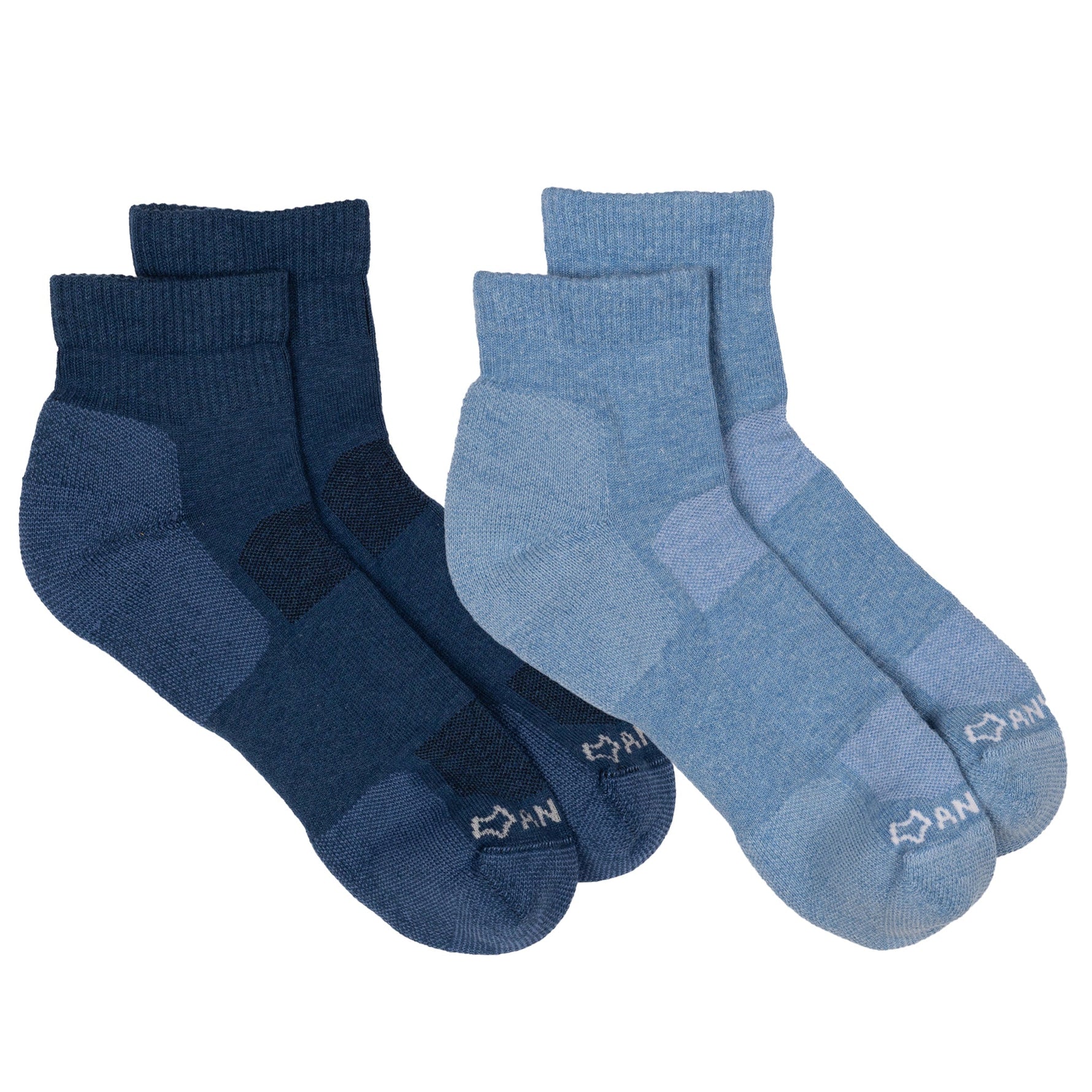 Anywear Essential Lightweight Quarter Crew Sock 2 Pack Anywear Pistil Designs Ink/Ice S/M