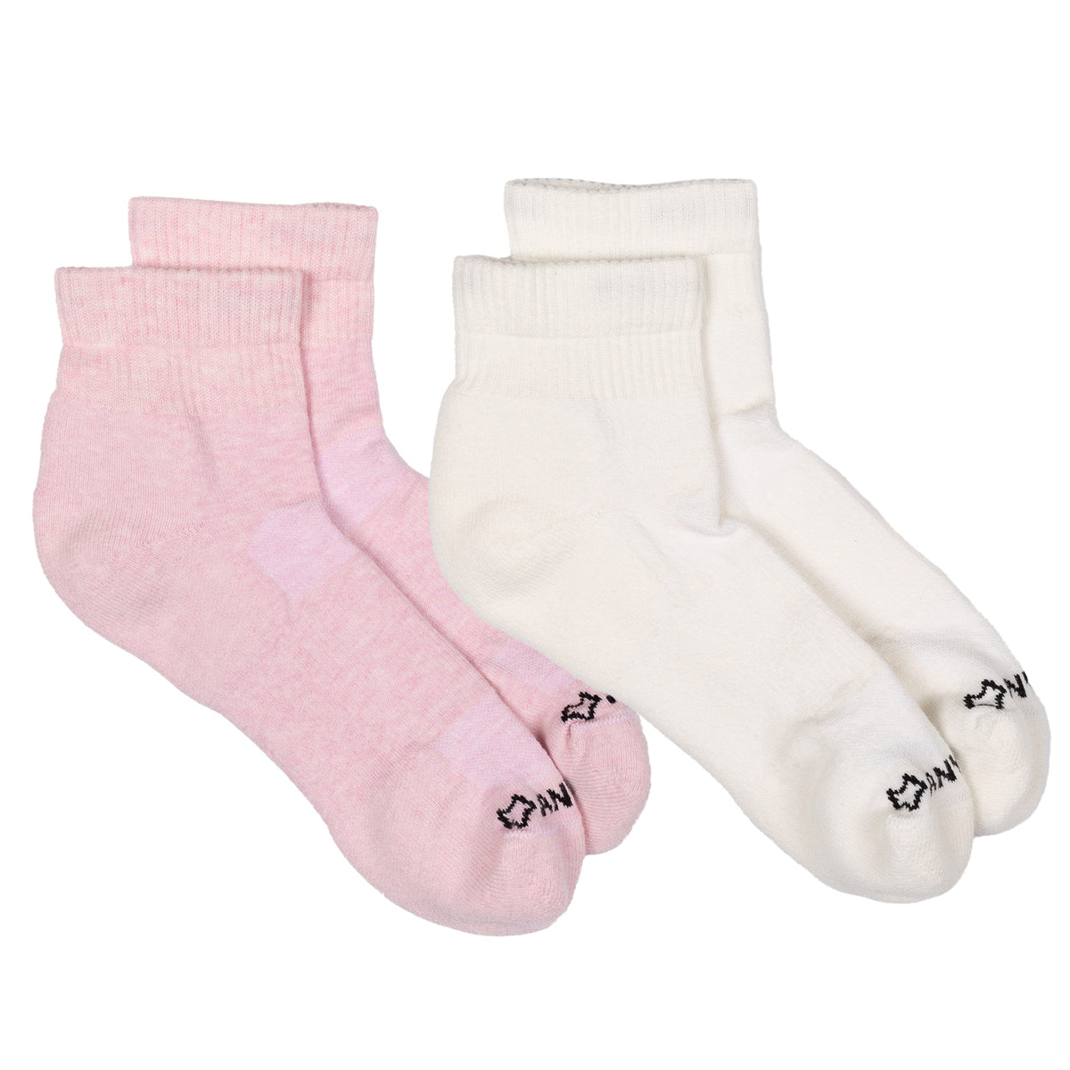 Anywear Essential Lightweight Quarter Crew Sock 2 Pack Anywear Pistil Designs Petal/Cloud S/M