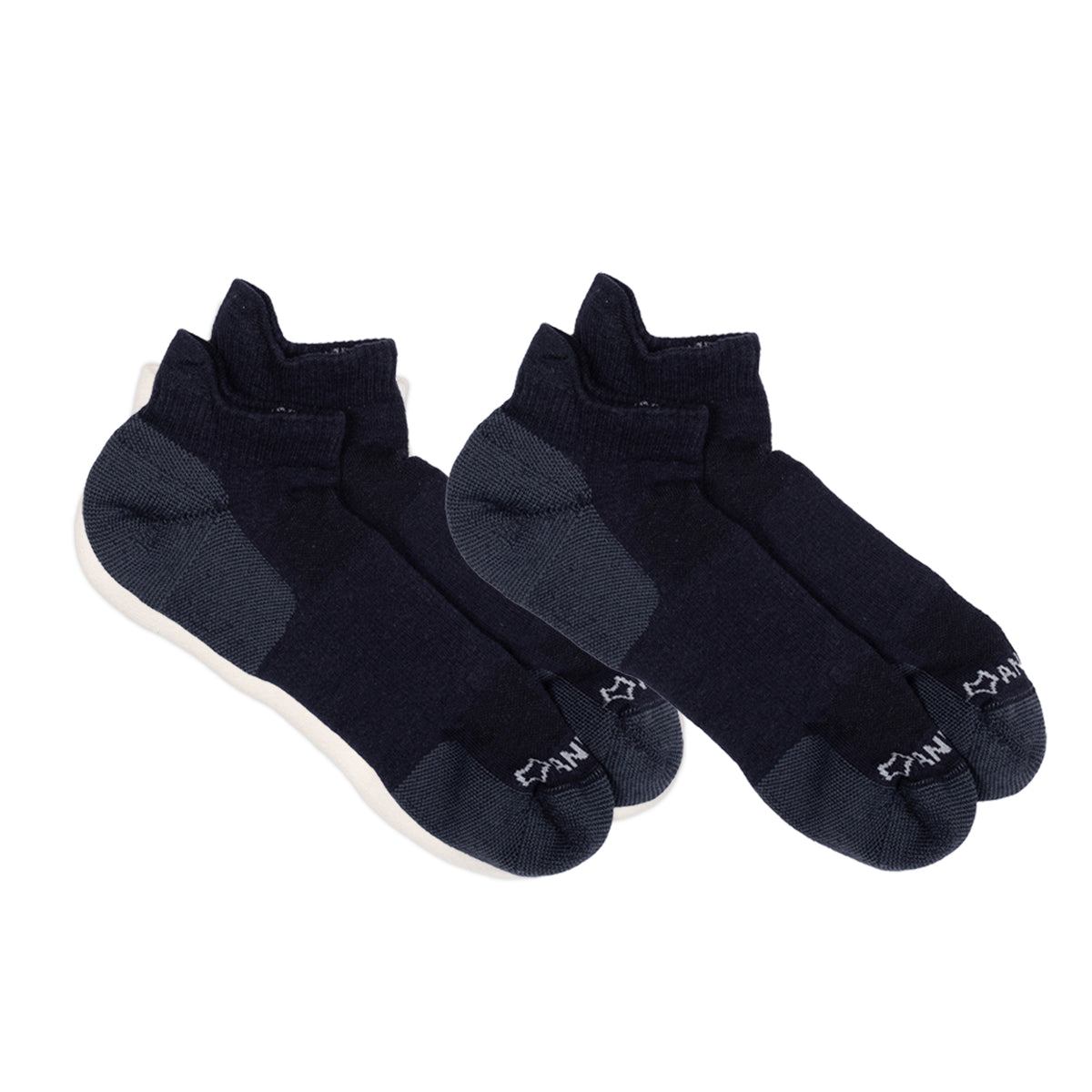 Anywear Essential Lightweight Ankle Sock 2 Pack Anywear Pistil Designs Black/Black S/M