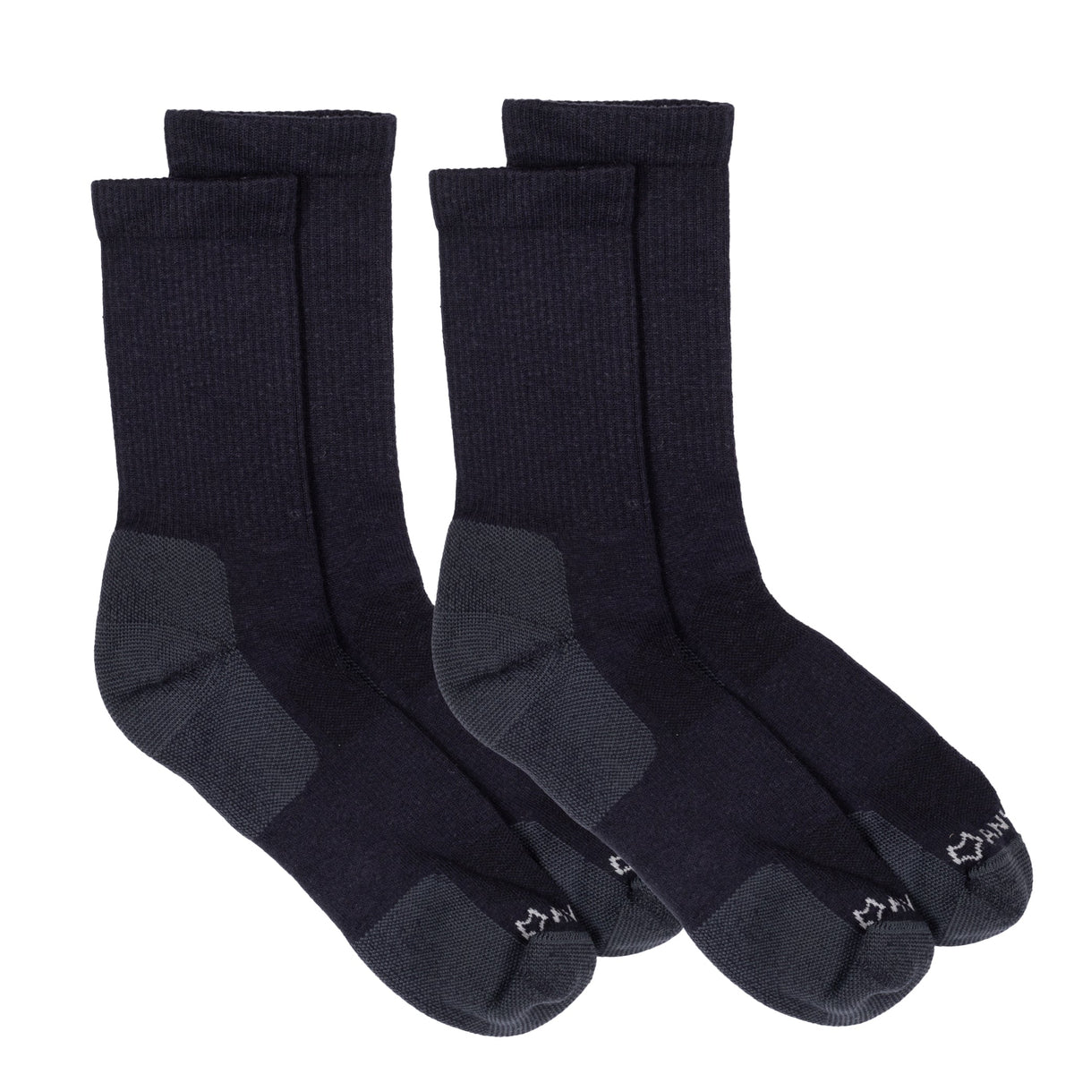 Anywear Essential Lightweight Crew Sock 2 Pack Anywear Pistil Designs Black/Black L/XL