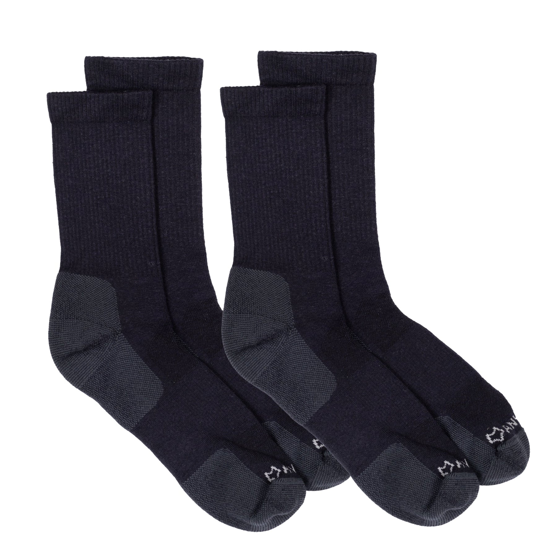 Anywear Essential Lightweight Crew Sock 2 Pack Anywear Pistil Designs Black/Black L/XL