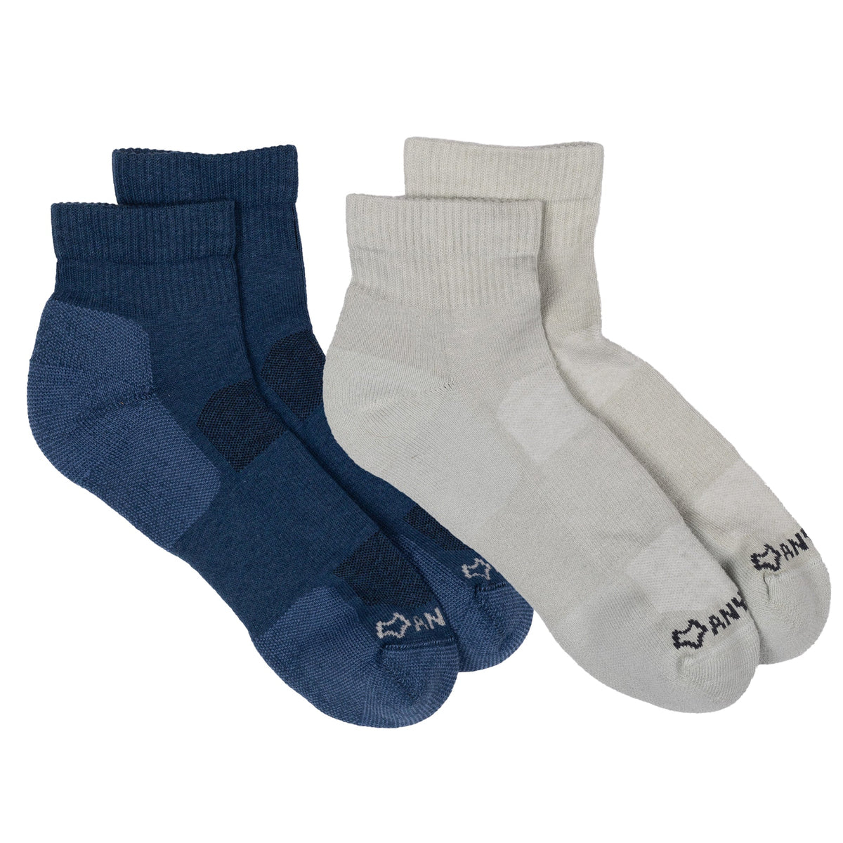 Anywear Essential Lightweight Quarter Crew Sock 2 Pack Anywear Pistil Designs Ink/Moss L/XL
